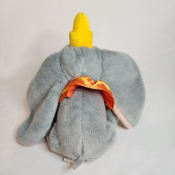 Disney Store Dumbo Elephant Plush Grey Yellow Hat Cartoon Movie 10" - Picture 4 of 7